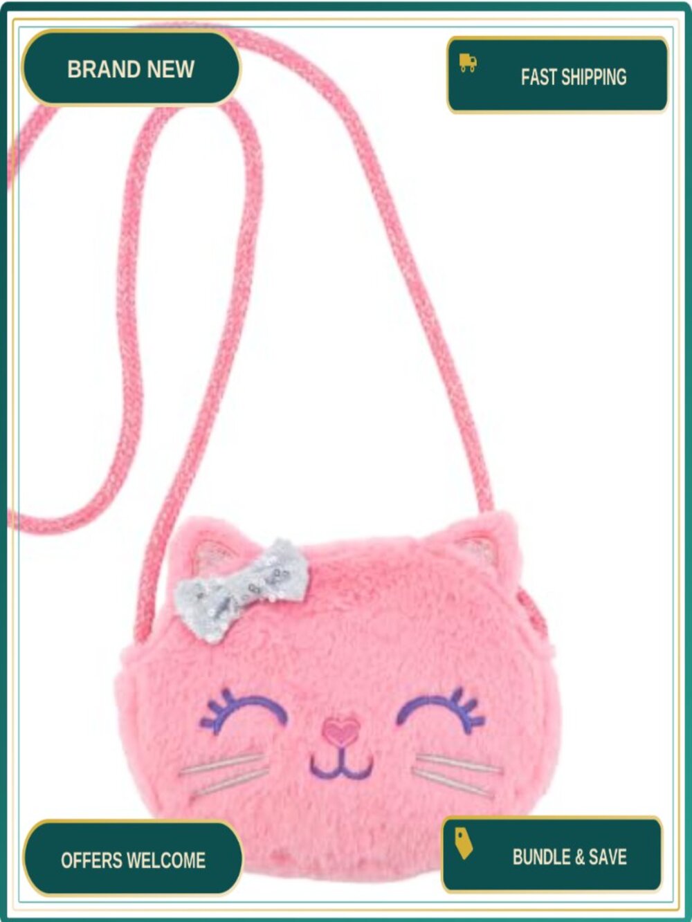 Plush Animal Crossbody Purse for Kids Soft Lightweight